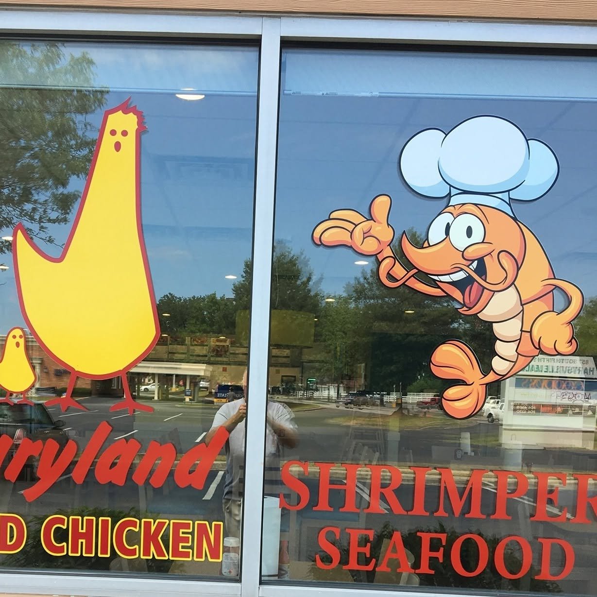 Storefront window mascot art
